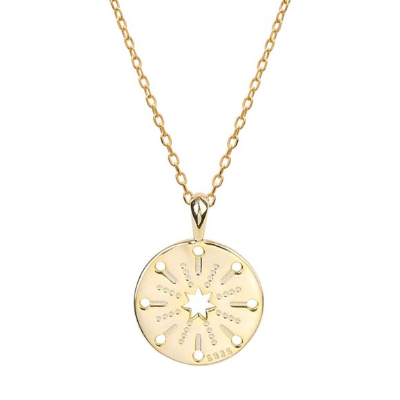 18K Gold Starlight Gold Pendant Necklace - Picture 6 of 14